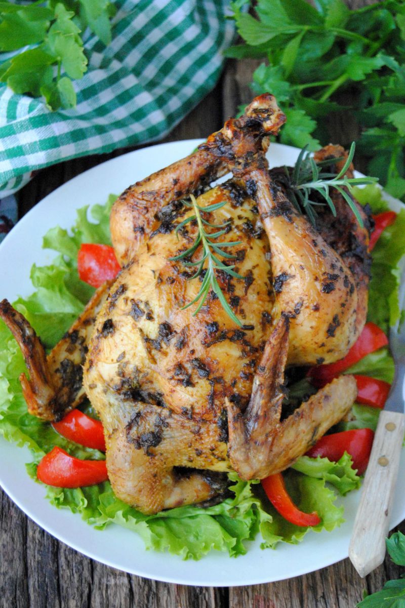 Pieczony kurczak w lubczyku Pieczony kurczak w lubczyku