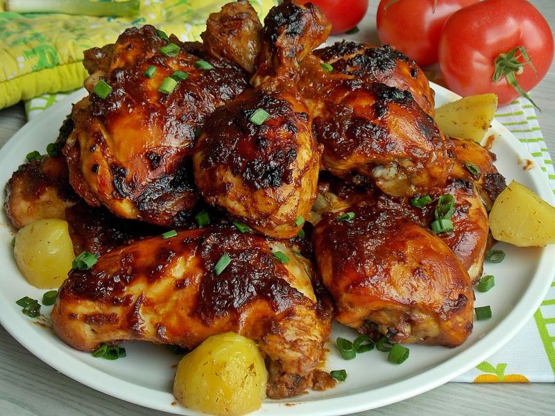 Pieczony kurczak w sosie barbecue  Pieczony kurczak w sosie barbecue