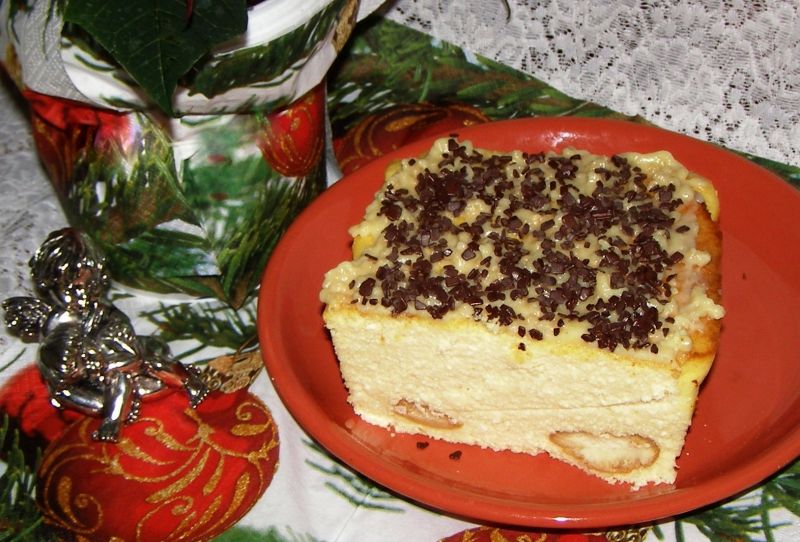 Pieczony sernik waniliowy.