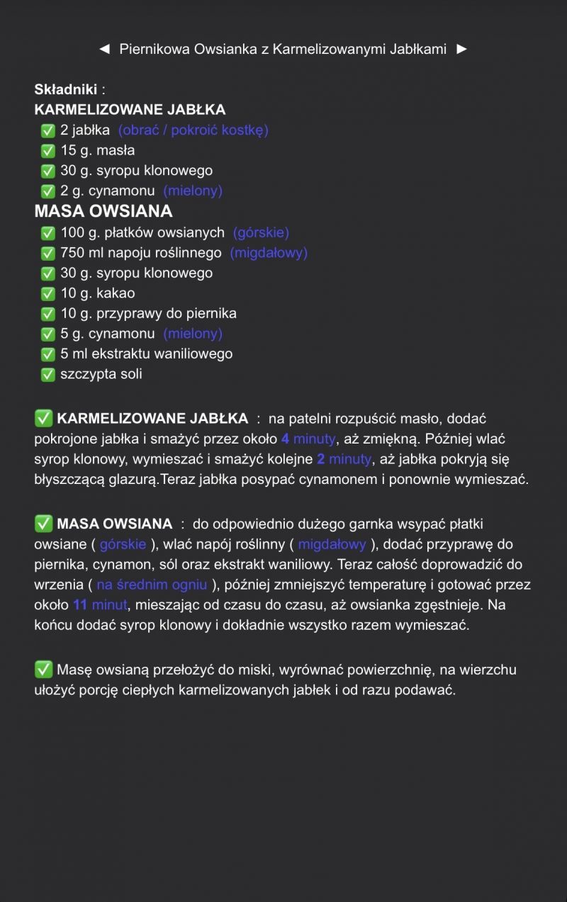 Piernikowa owsianka z karmelizowanymi jabłkami