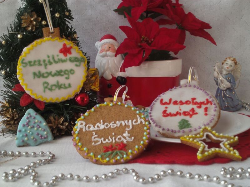 Piernikowe bombki z życzeniami 
