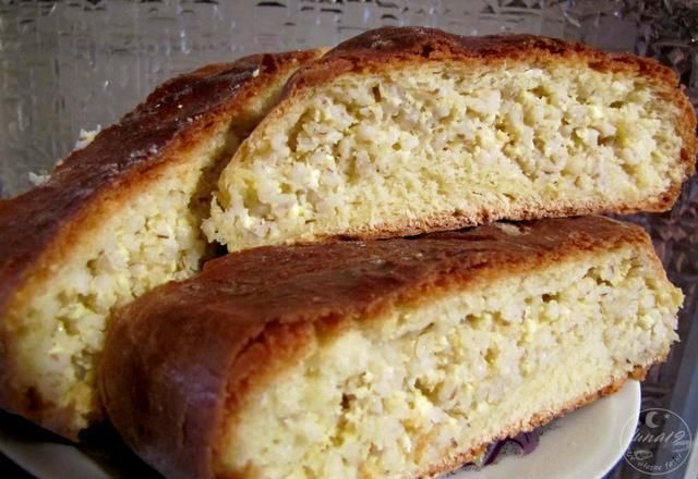 Pieróg drożdżowy z kaszą