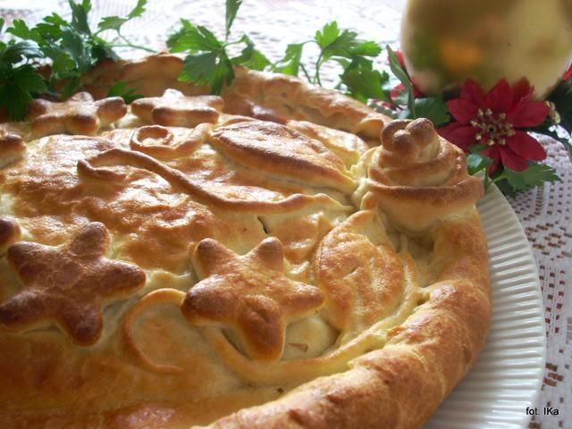 Pieróg z kaszą gryczaną i kurkami