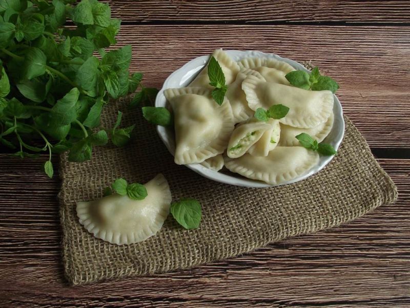 Pierogi ruskie z miętą Pierogi ruskie z miętą