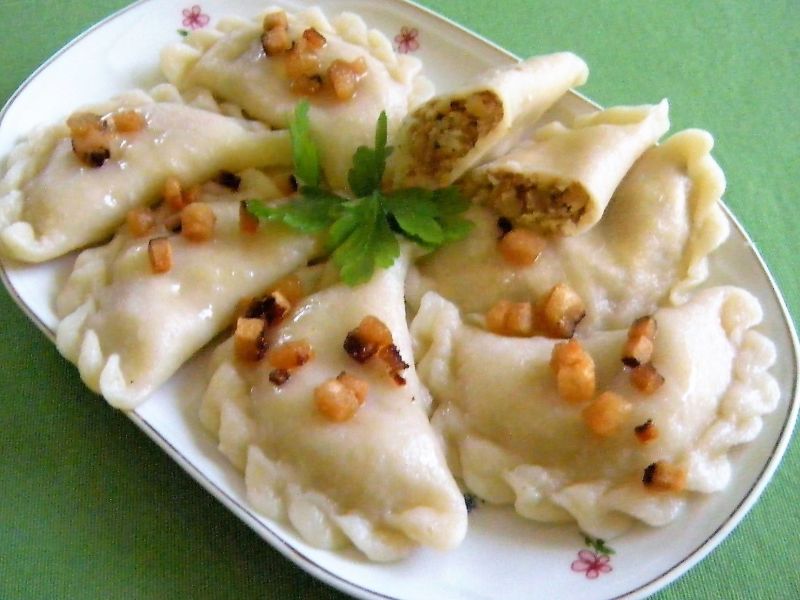 Pierogi z białym serem i kaszą gryczaną