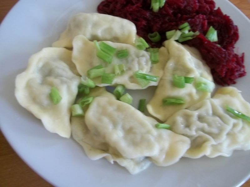 Pierogi z bobu i sera białego