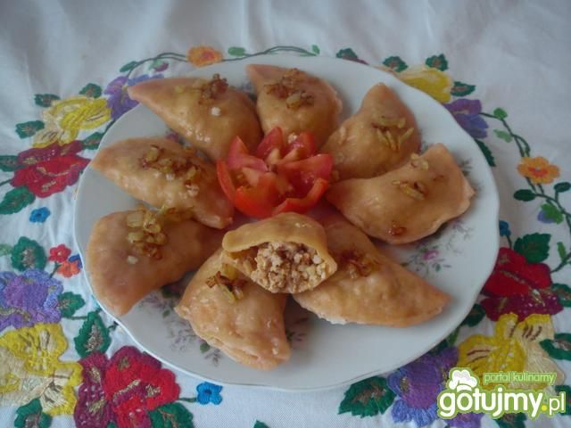 Pierogi z k.jęczmienną i kurcz. na ostro Pierogi z k.jęczmienną i kurcz. na ostro