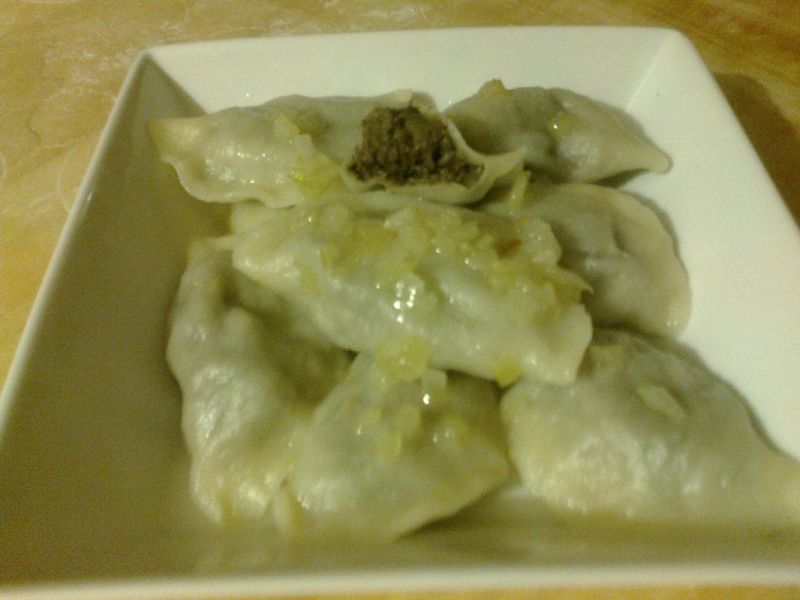 Pierogi z soczewicą i pieczarkami