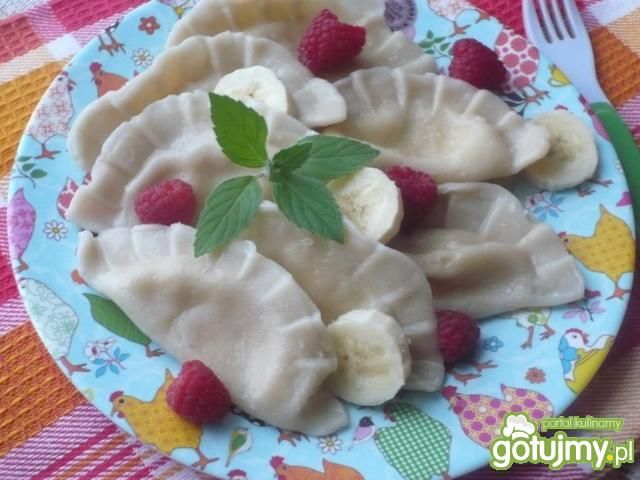 Pierogi z twarogiem i bananami