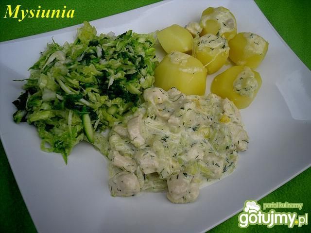 Pierś kurczaka w sosie cukiniowym