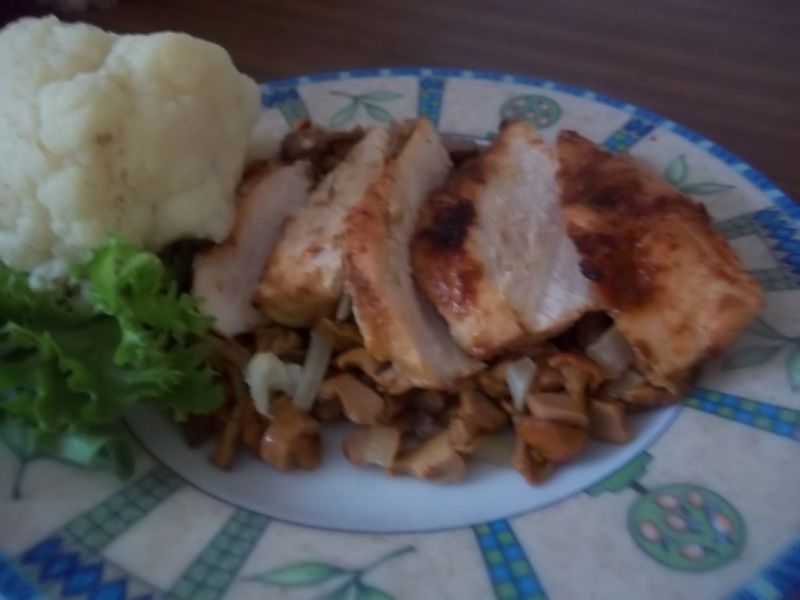 Pierś z kurczaka w kurkach