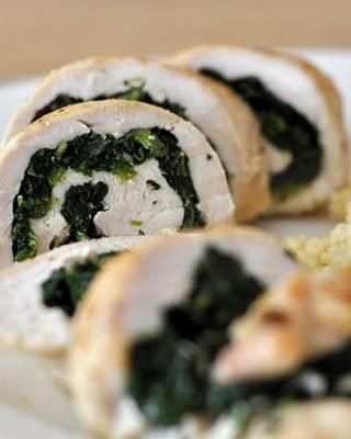 Piersi z kurczaka nadzane szpinakiem