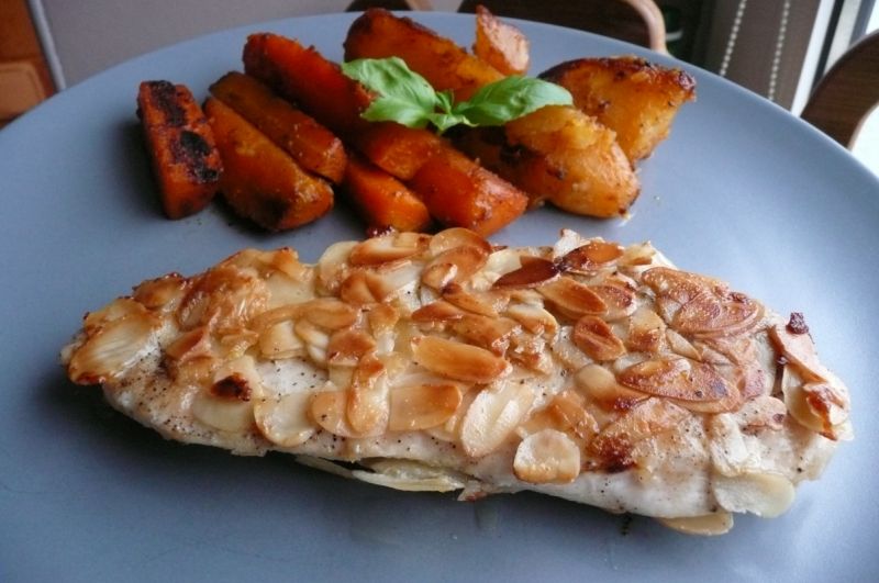 Piersi z kurczaka w płatkach migdałowych Piersi z kurczaka w płatkach migdałowych