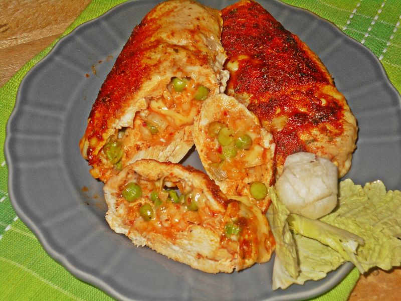 Piersi z kurczaka z groszkiem i serem Piersi z kurczaka z groszkiem i serem