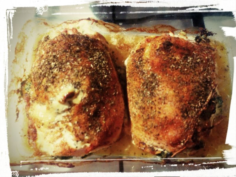 Piersi z kurczaka ze szpinakiem i mozzarellą