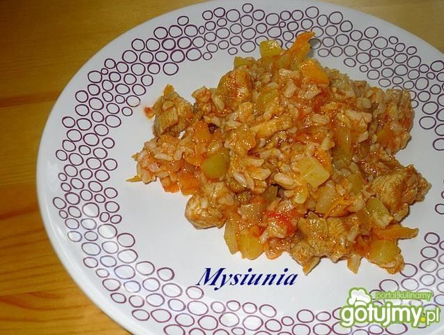 Pikantne danie z ryżem