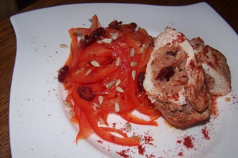 Pikantne kieszonki z kurczaka z ryżem i żurawiną