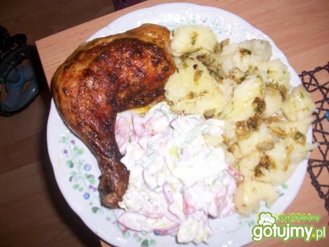 pikantne udko z ziemniakami i cebulką