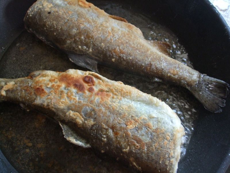 Pikantny pstrąg smażony