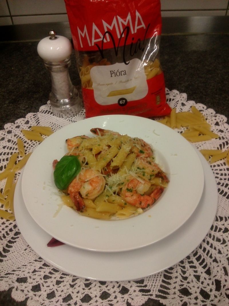 Pióra alla Mamma Mia z krewetkami Pióra alla Mamma Mia z krewetkami