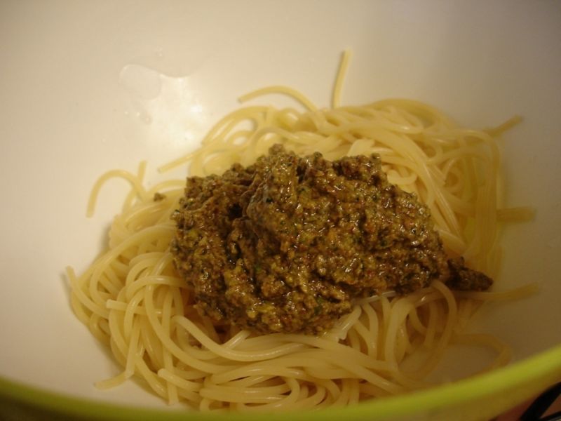 Pistacjowe spaghetti 