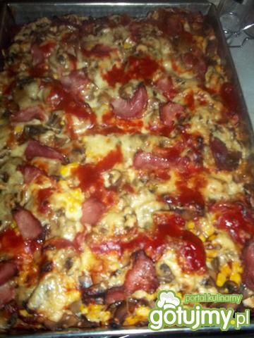 Pizza domowa z pieczarkami Pizza domowa z pieczarkami