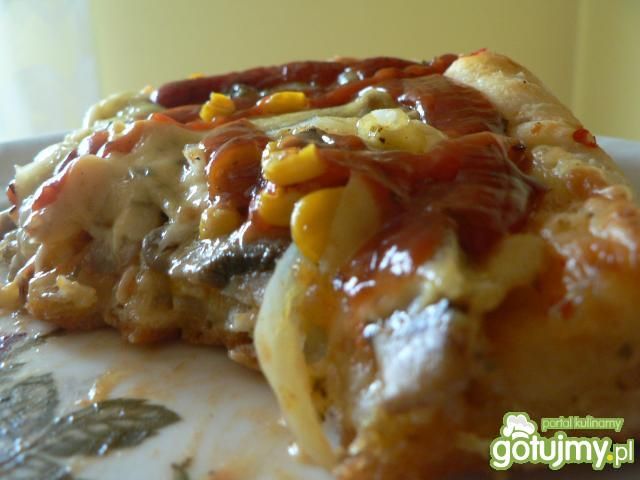 Pizza z papryką i pieczarkami Pizza z papryką i pieczarkami