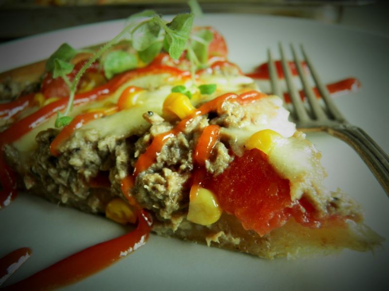 Pizza z tuńczykiem i kukurydzą (bez drożdży) Pizza z tuńczykiem i kukurydzą (bez drożdży)