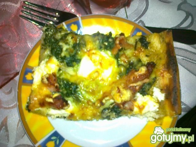 Pizza ze szpinakiem i boczkiem Pizza ze szpinakiem i boczkiem