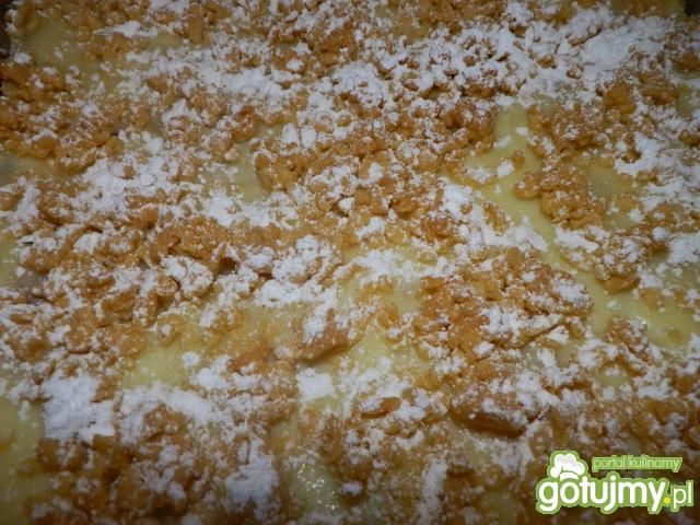 Placek jabłkowo - budyniowy