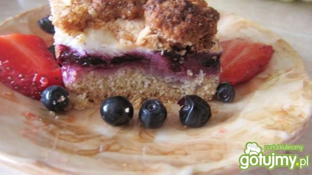 Placek kruchy jagodowo-truskawkowy