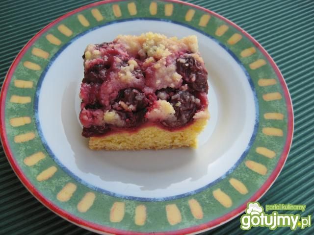 Placek półkruchy z wiśniami Placek półkruchy z wiśniami