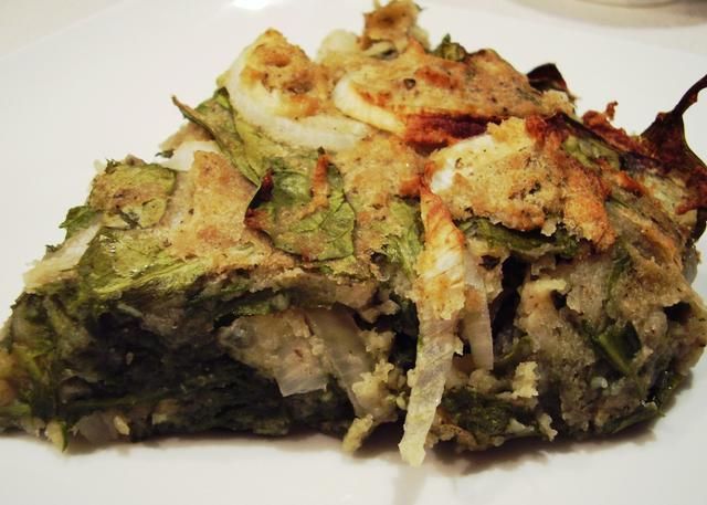 Placek szpinakowo-ziemniaczany.