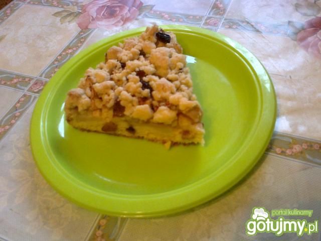 Placek z jabłkami,kruszonką i rodzynkami Placek z jabłkami,kruszonką i rodzynkami