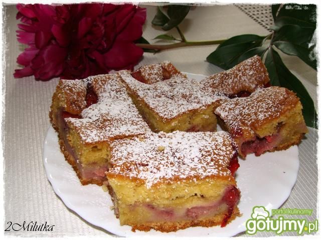 Placek z truskawkami wg milutkiej Placek z truskawkami wg milutkiej