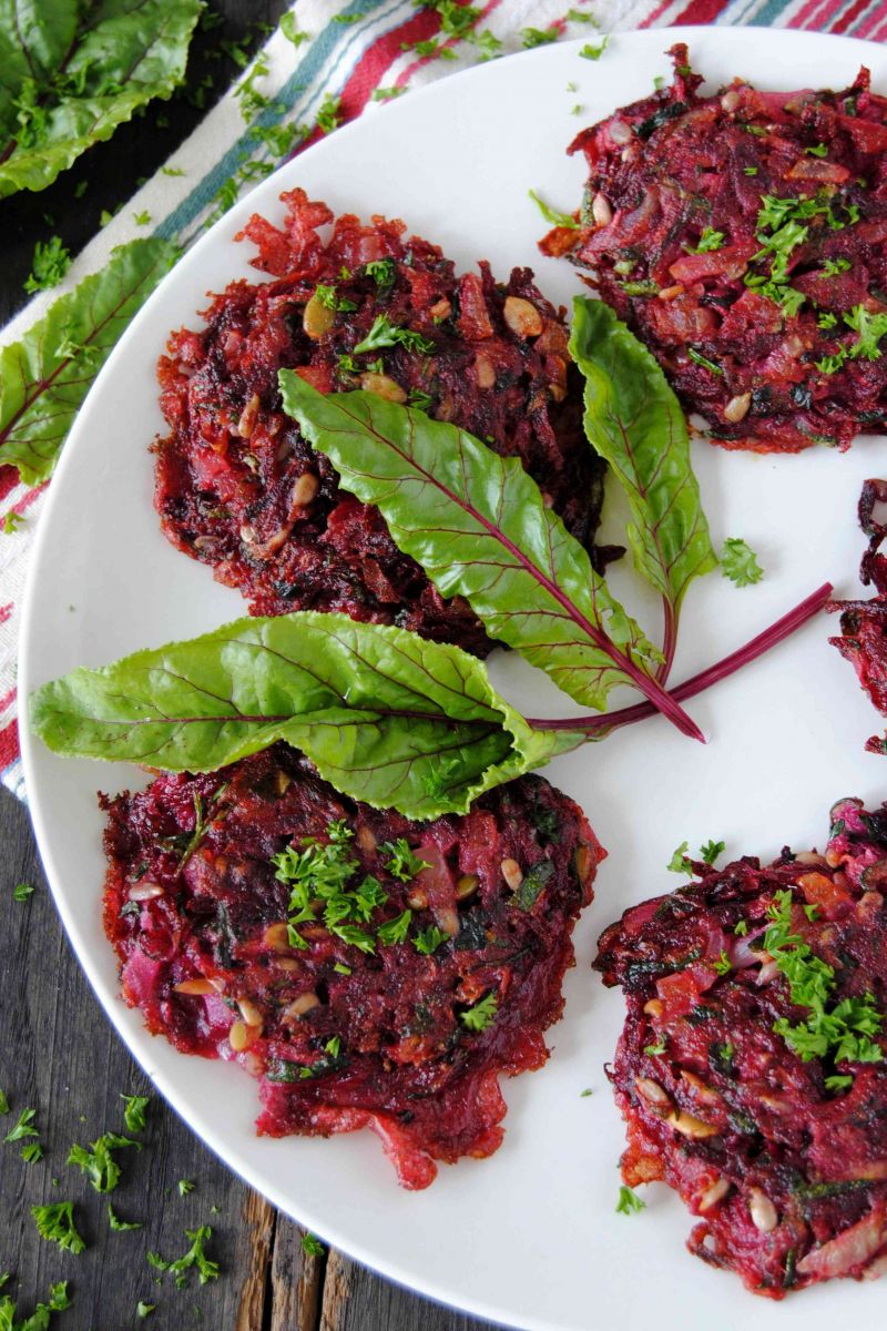 Placki  cukiniowo- buraczkowe 