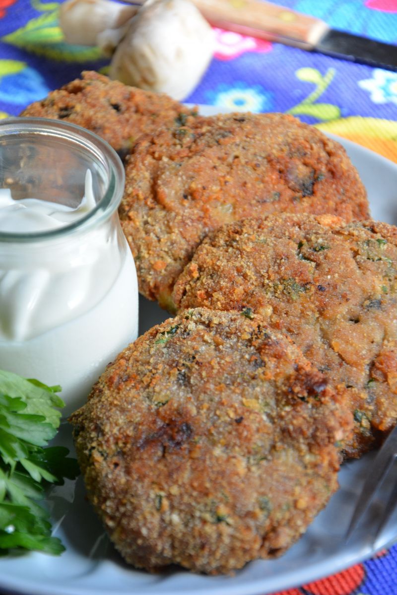 Placki drobiowe z pieczarkami 