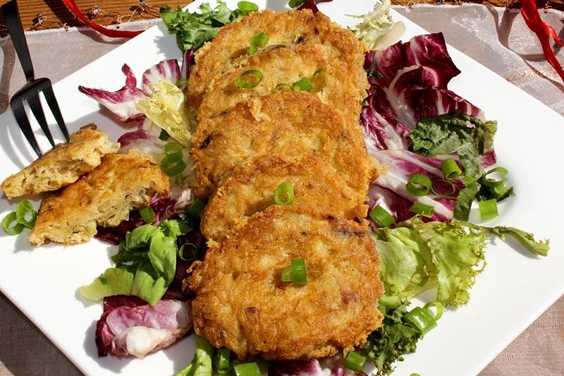Placki serowe z makrelą w oleju