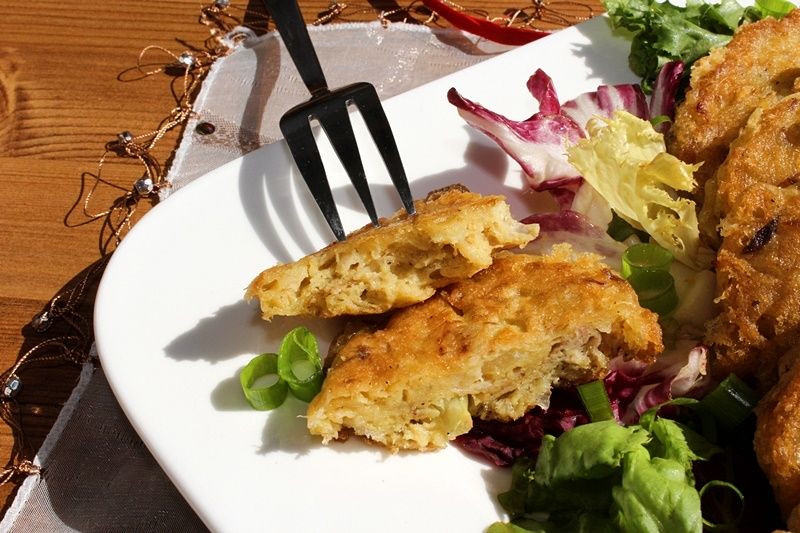 Placki serowe z makrelą w oleju