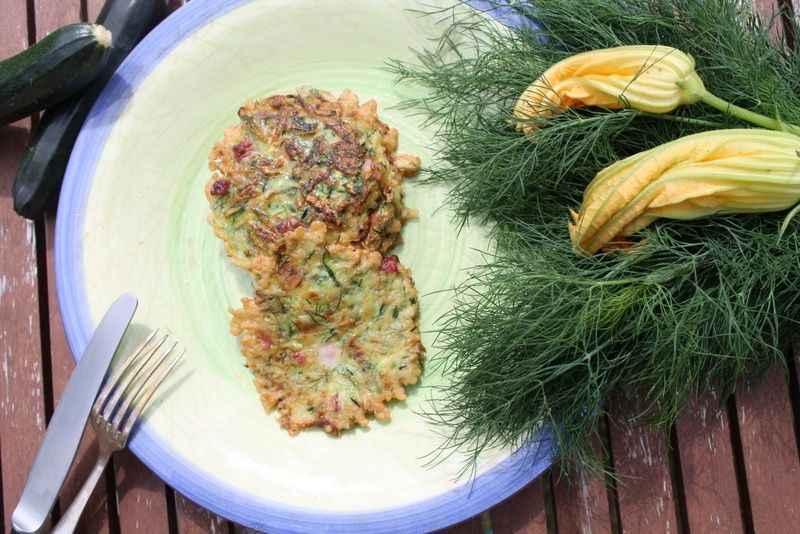 Placki z cukinii z boczkiem