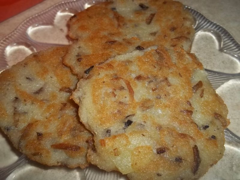 Placki zeimnaiczane z pieczarkami