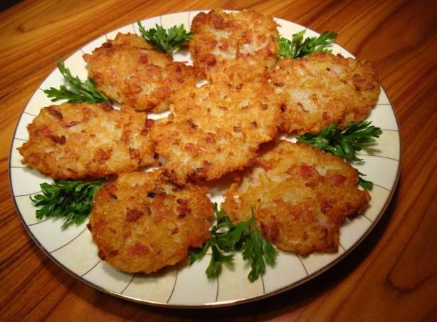 Placki ziemniaczane z boczkiem i cebulą