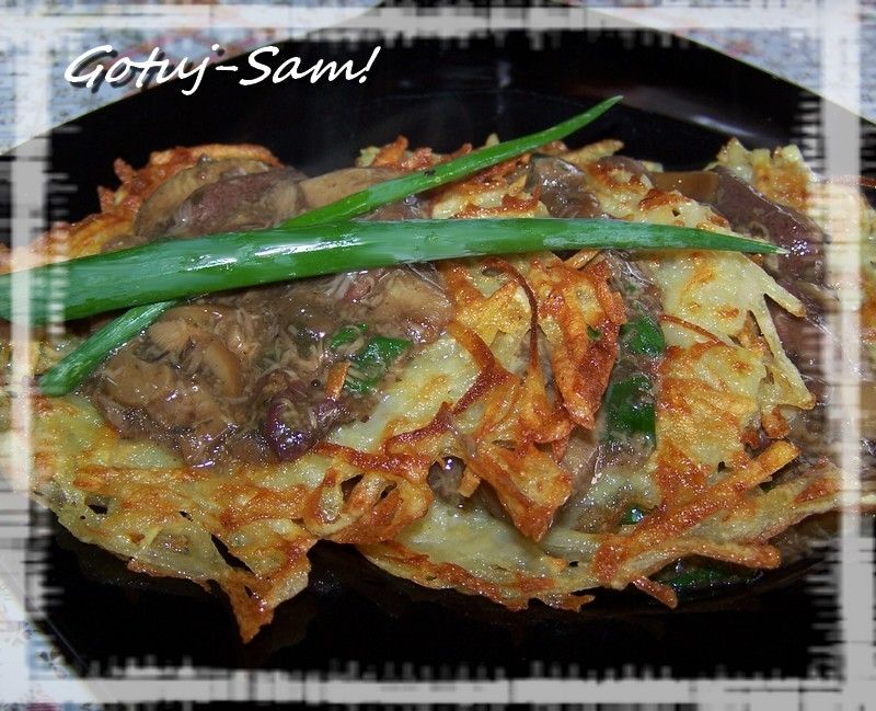 Placki ziemniaczane z grzybami leśnymi