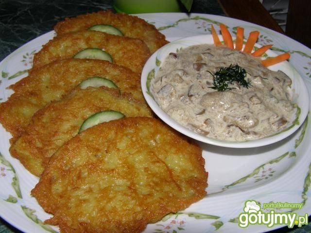 Placki ziemniaczane z podgrzybkami 