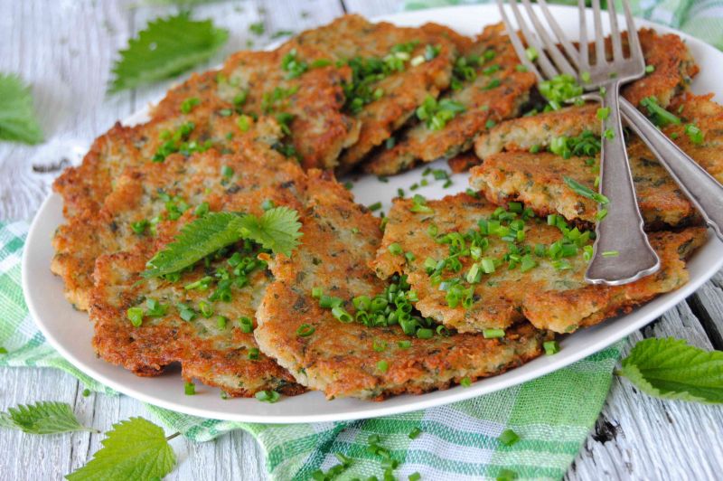Placki ziemniaczane z pokrzywą