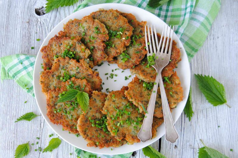 Placki ziemniaczane z pokrzywą