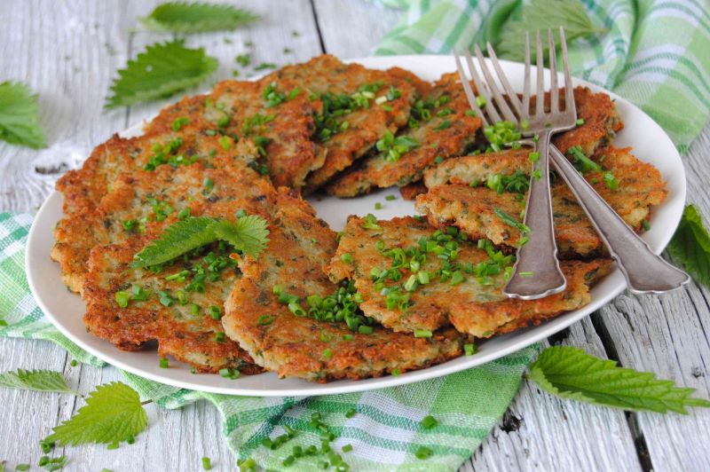 Placki ziemniaczane z pokrzywą