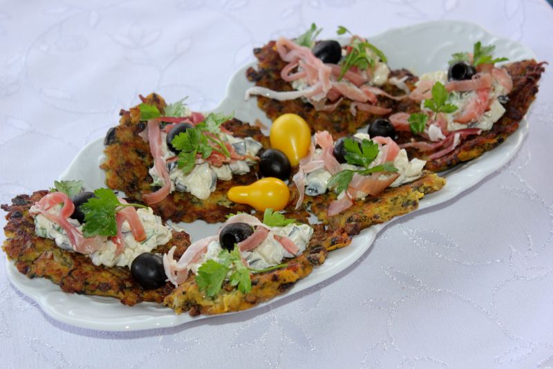 Placuszki dyniowo-pieczarkowe