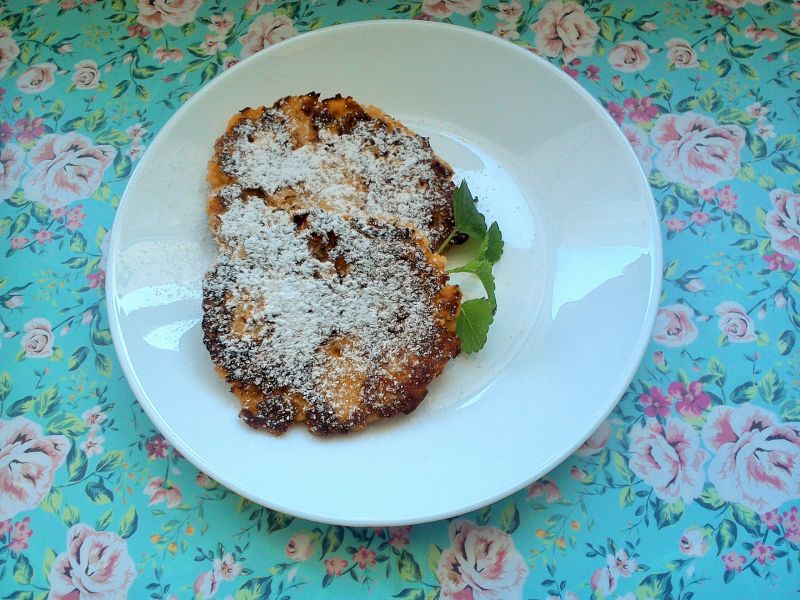 Placuszki kokosowo - kukurydziane z brzoskwinią