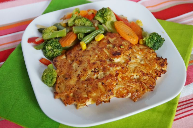 Placuszki makaronowe z kurczakiem